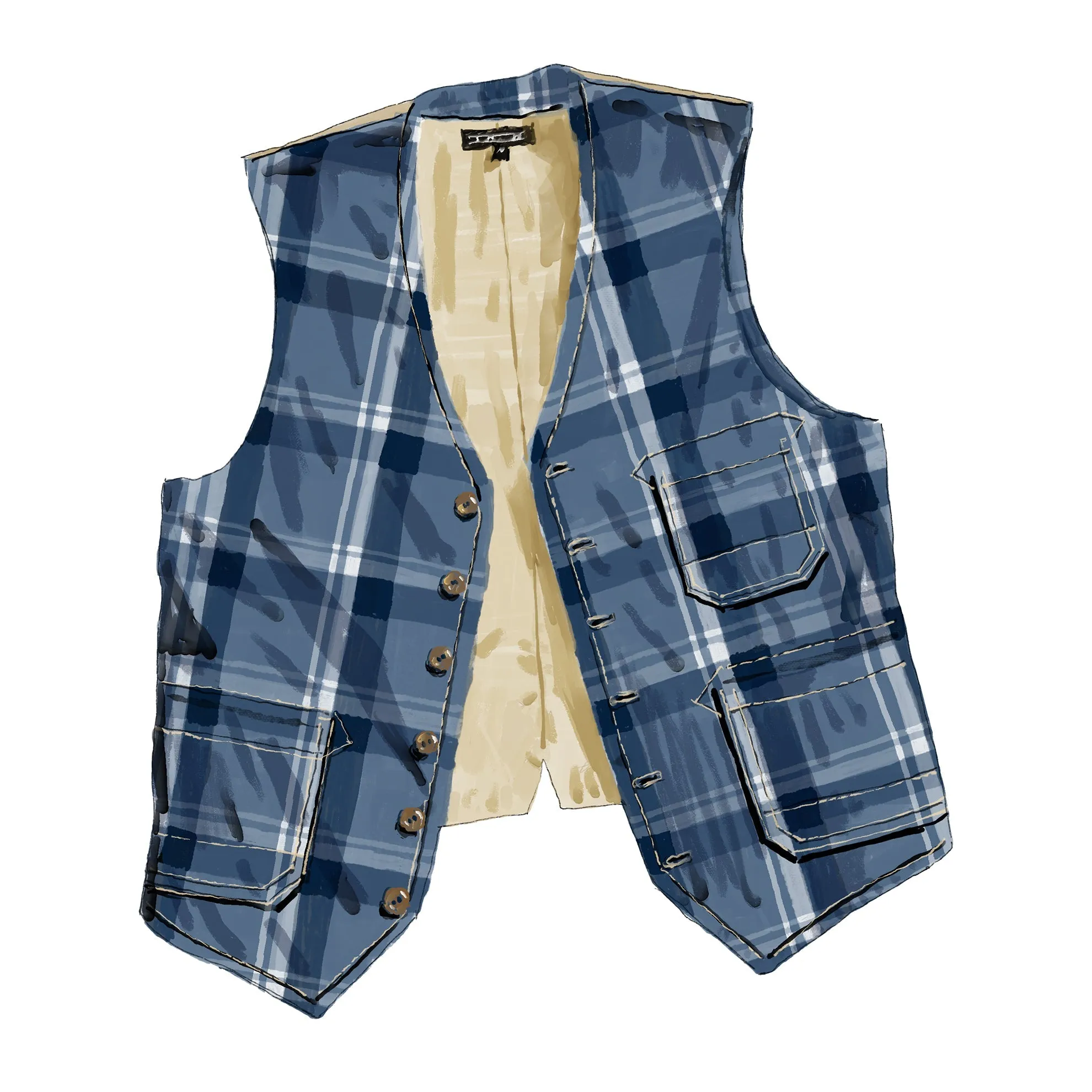 Rugged Madras Suit Vest
