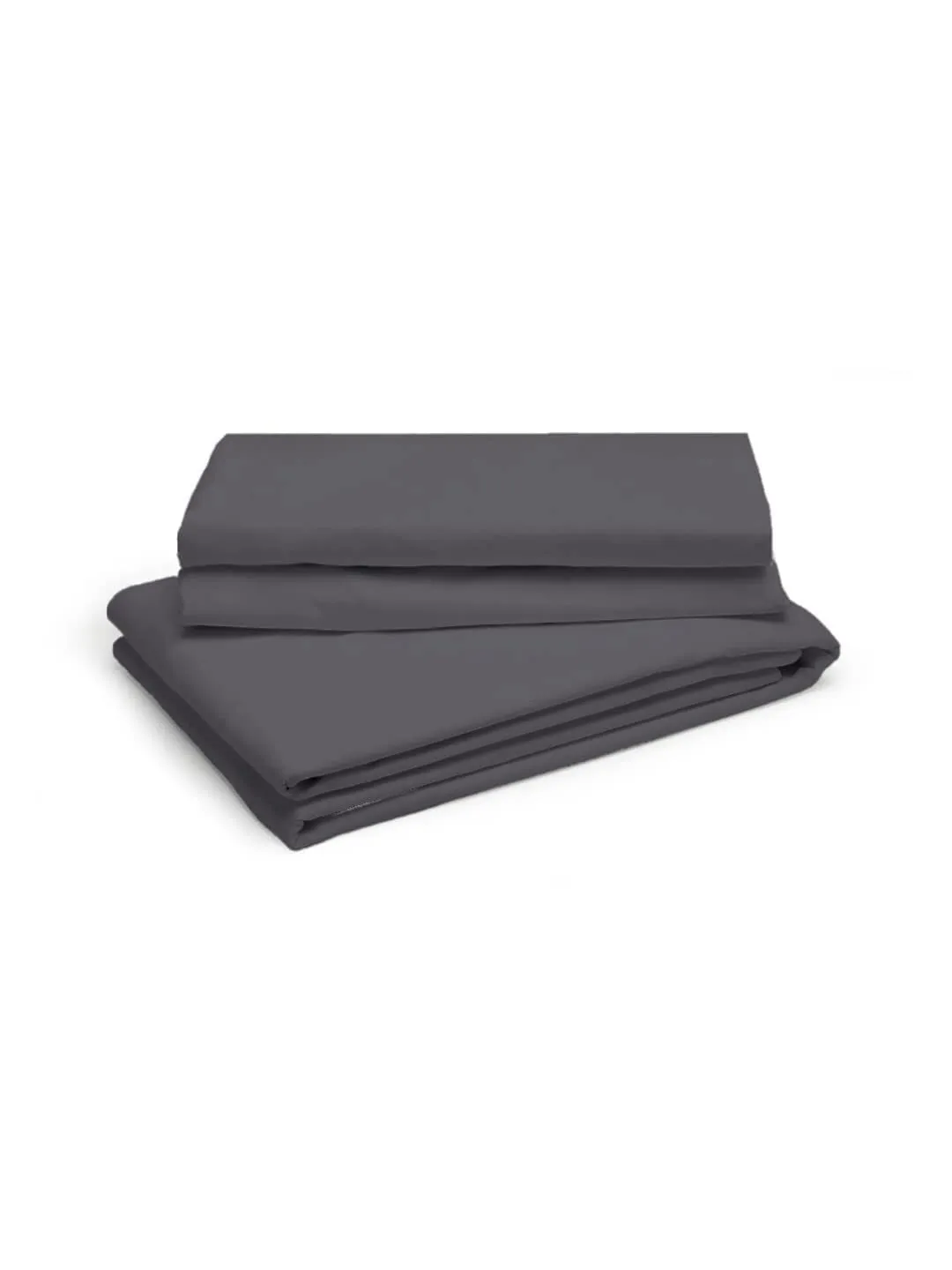 Shri Anand Creations Fast Color Solid/Plain Dark Grey Bedsheet for Single Bed with 1 Pillow Cover, Cotton