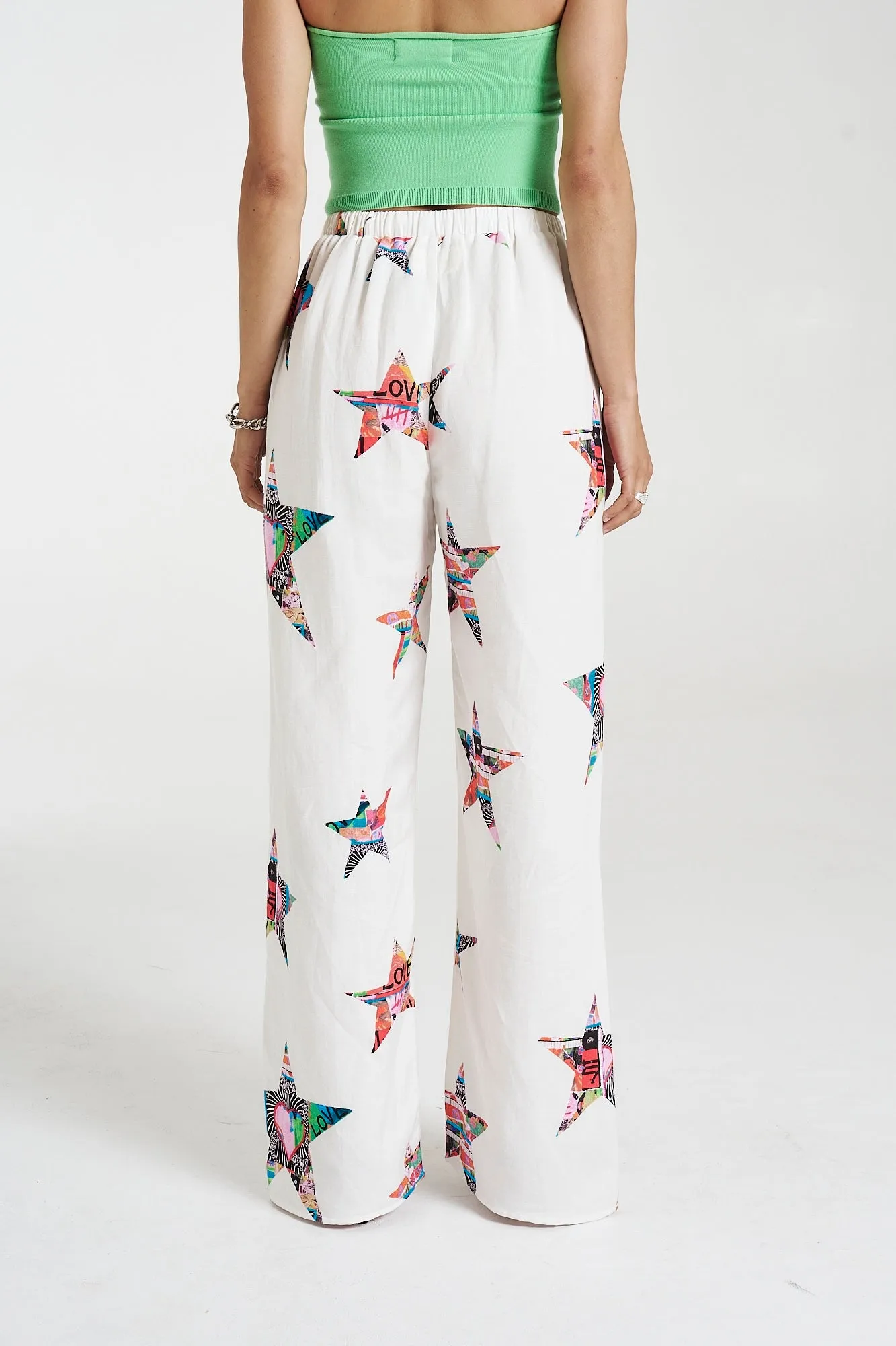 SUMMI SUMMI Womens Elastic Waist Linen Pants - Star X Lovers