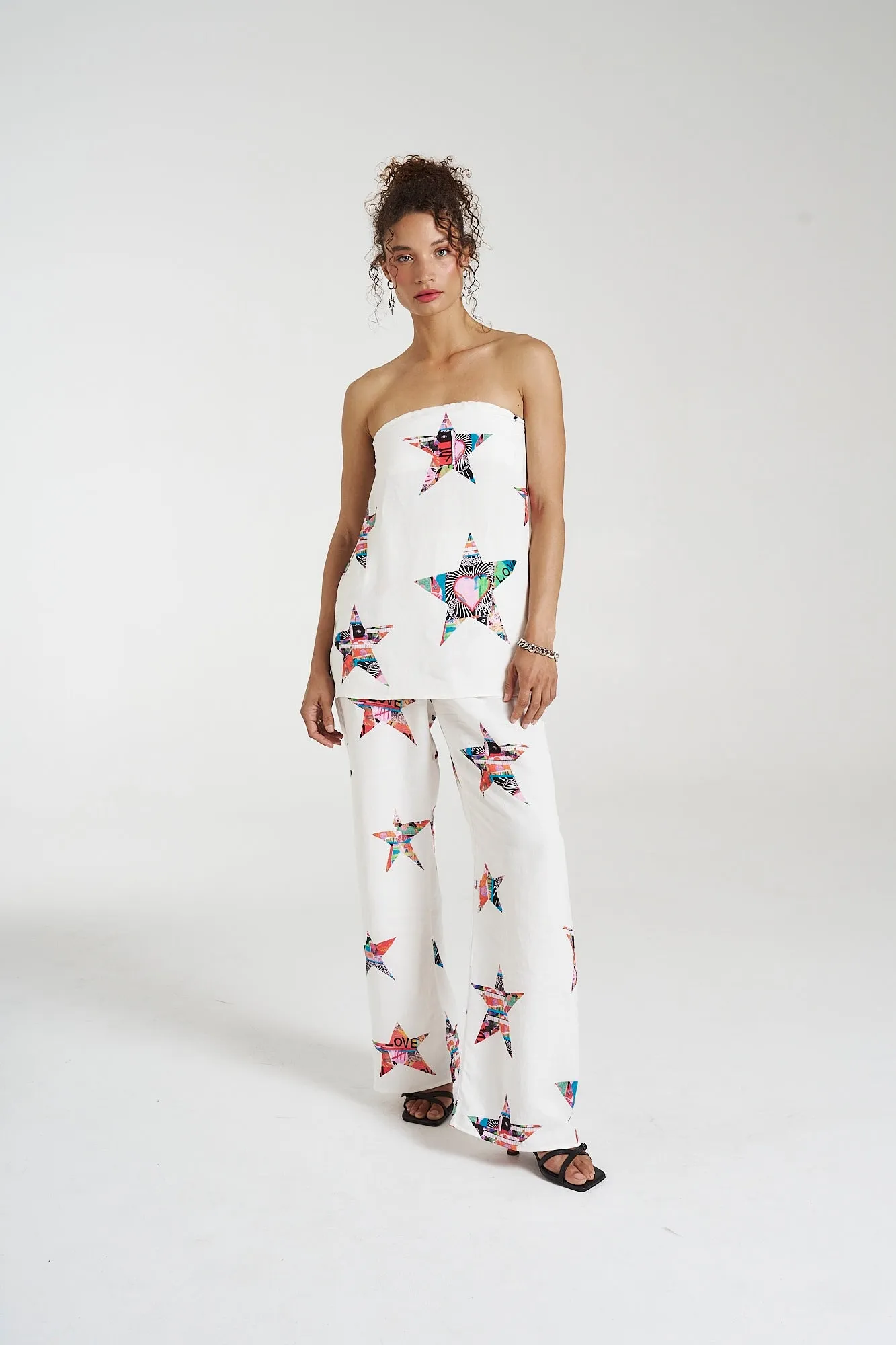 SUMMI SUMMI Womens Elastic Waist Linen Pants - Star X Lovers