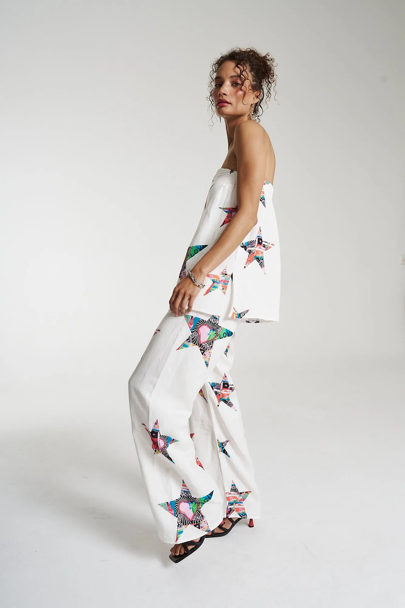 SUMMI SUMMI Womens Elastic Waist Linen Pants - Star X Lovers