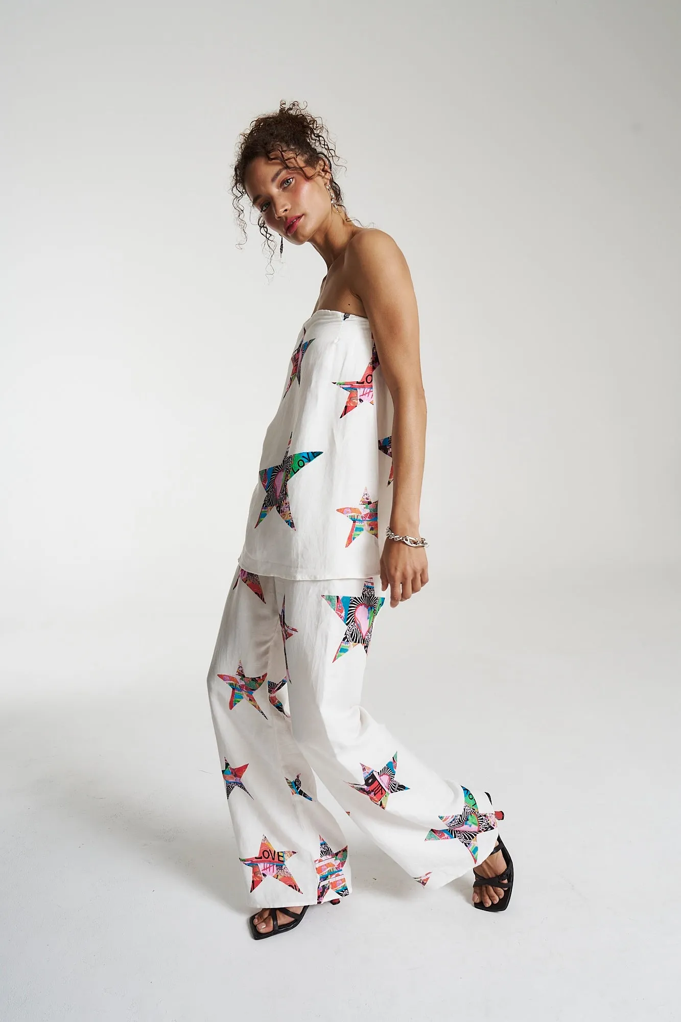 SUMMI SUMMI Womens Elastic Waist Linen Pants - Star X Lovers