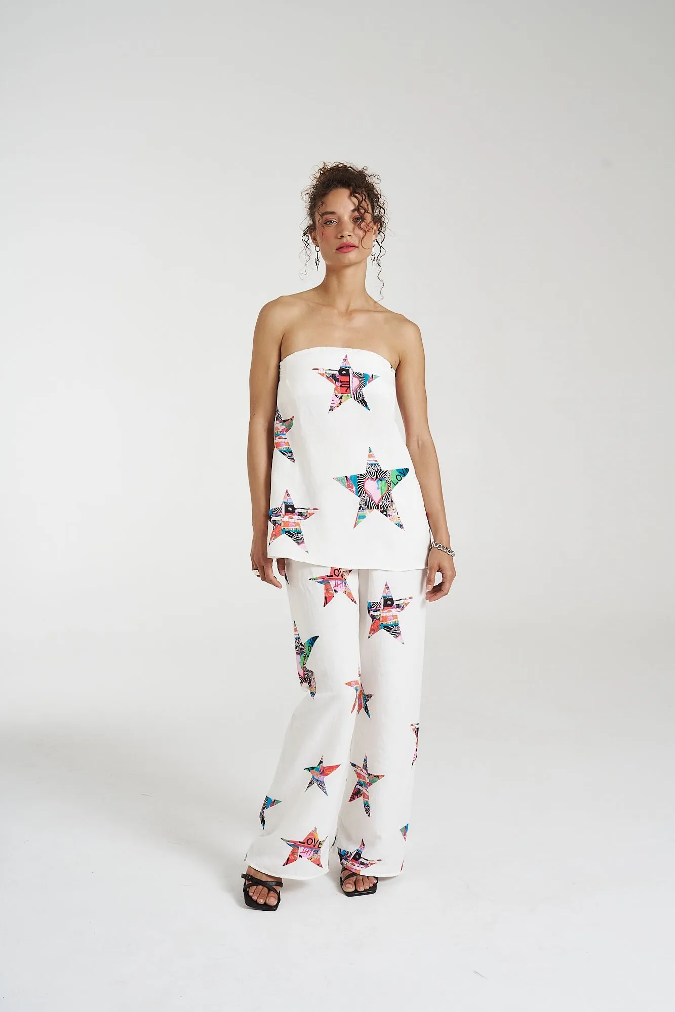SUMMI SUMMI Womens Elastic Waist Linen Pants - Star X Lovers