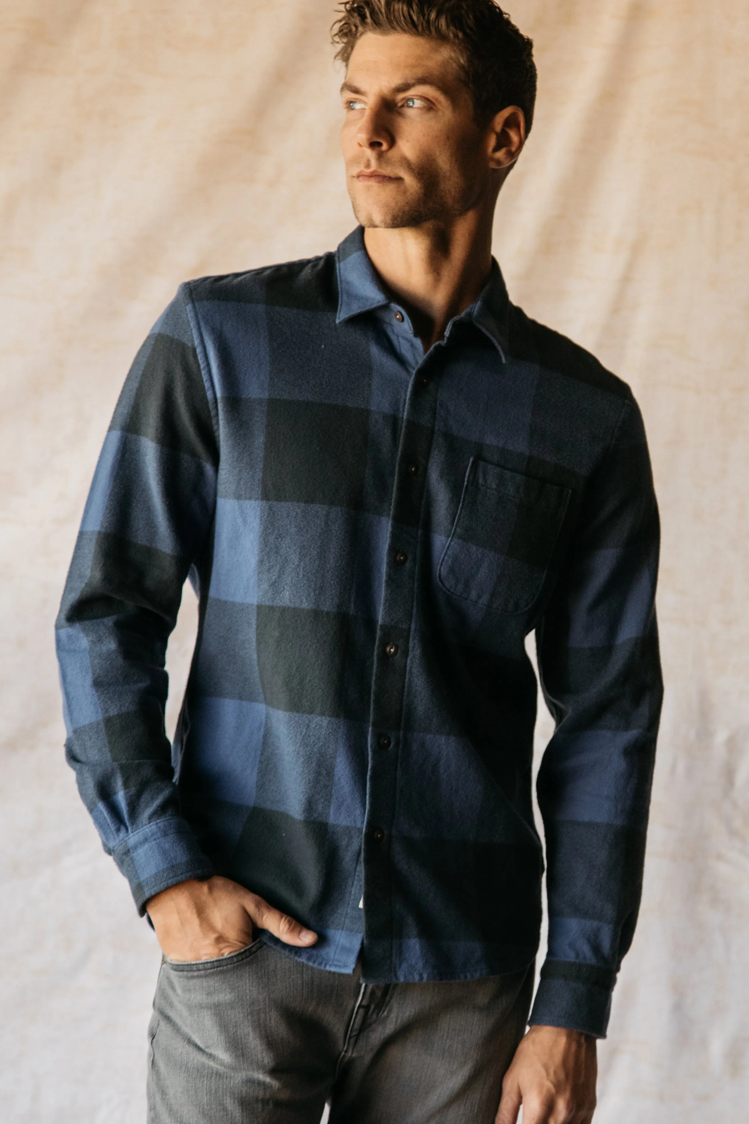 The Ripper Organic Cotton Plaid - Navy Blue
