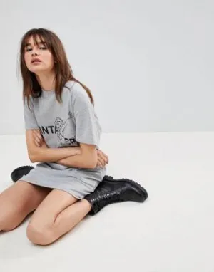 Uncivilised Santa Cruz Print Open Back T-Shirt Dress