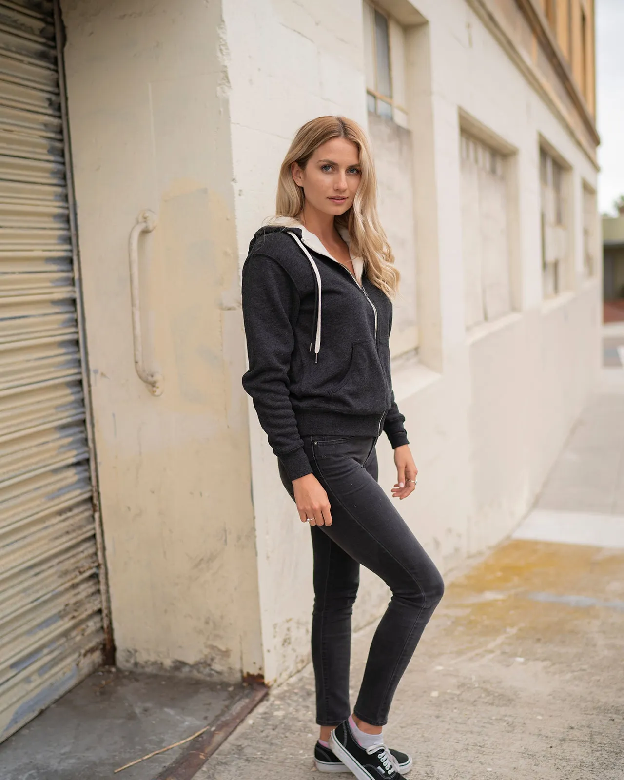Unisex Heavyweight Sherpa Lined Heather Zip Hood