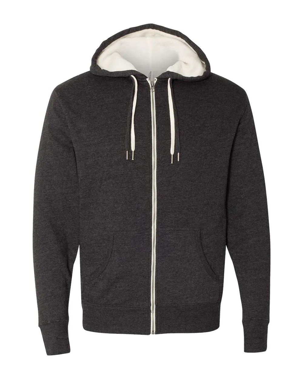 Unisex Heavyweight Sherpa Lined Heather Zip Hood