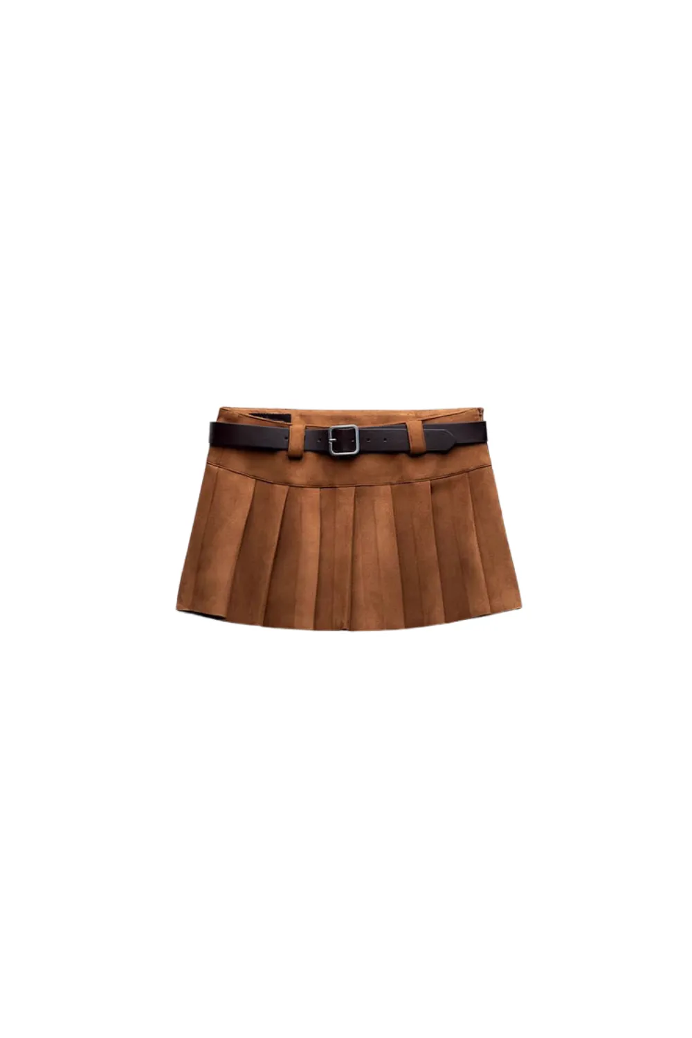 'Victoria' Faux Suede Short Jacket & Pleated Skirt Set (Sold Separately)